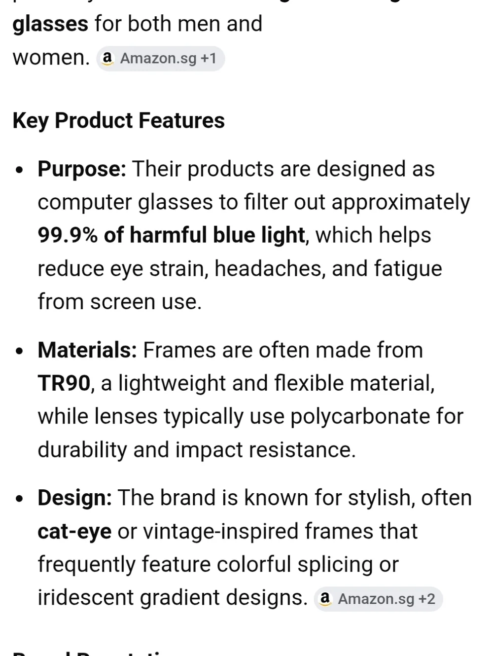 New Doeraymi Blue Light Blocking Cat-Eye Eyeglasses with Pink Cloth. 55-19-150.